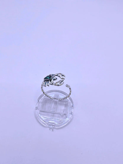 Anillo S925 Ley "Alacrán" Circonita Morada Ajustable Calenbi