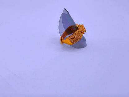 Anillo Acero Inoxidable Circonita Chapa Oro Rosa 14K Calenbi