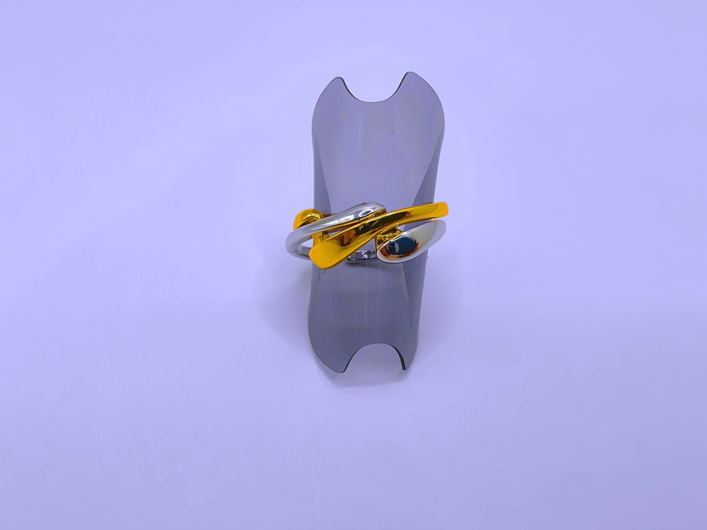 Anillo Acero Inoxidable Doble Chapa Oro 10k Calenbi