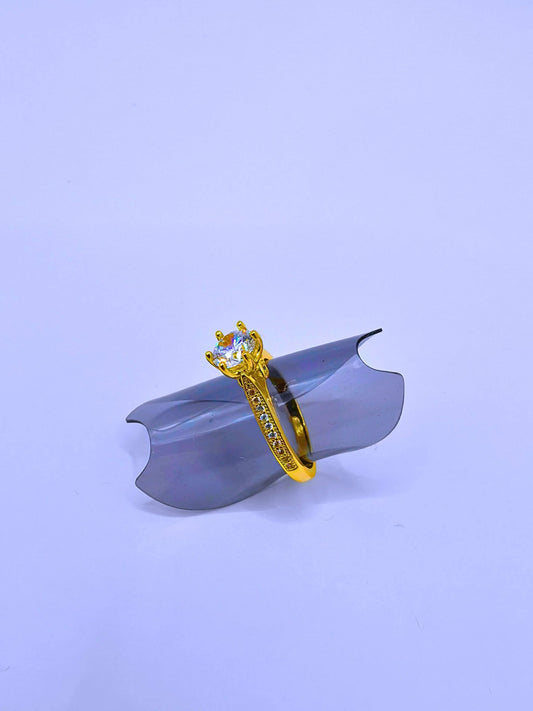 Anillo Plata Ley 925 "Compromiso 3" Chapa Oro 14k Calenbi