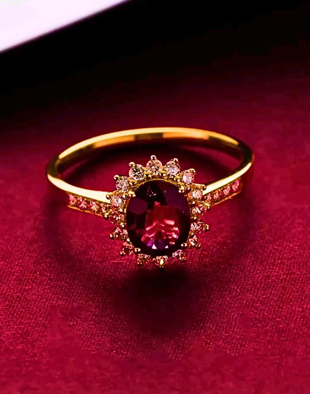 SR0043 - Anillo S925 Ley "Lujoso" Circonita Chapa Oro Rosa 10K Calenbi