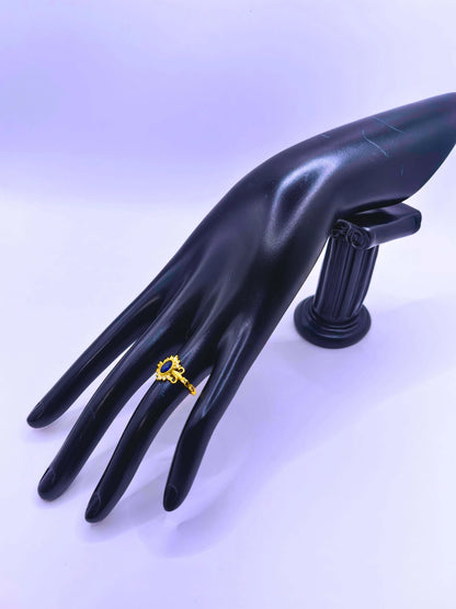 Anillo S925 Ley "Sello Real" Circonita Chapa Oro 12k