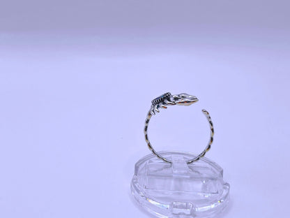 Anillo S925 Ley "Alacrán" Circonita Morada Ajustable Calenbi