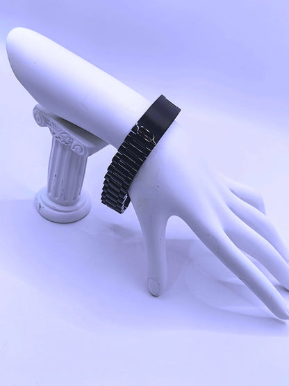 BB0024 - Pulsera Acero Inoxidable Broche Negro Unisex Calenbi