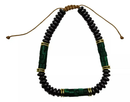 Pulsera Cobre Cuentas Verde Jade Ajustable Calenbi