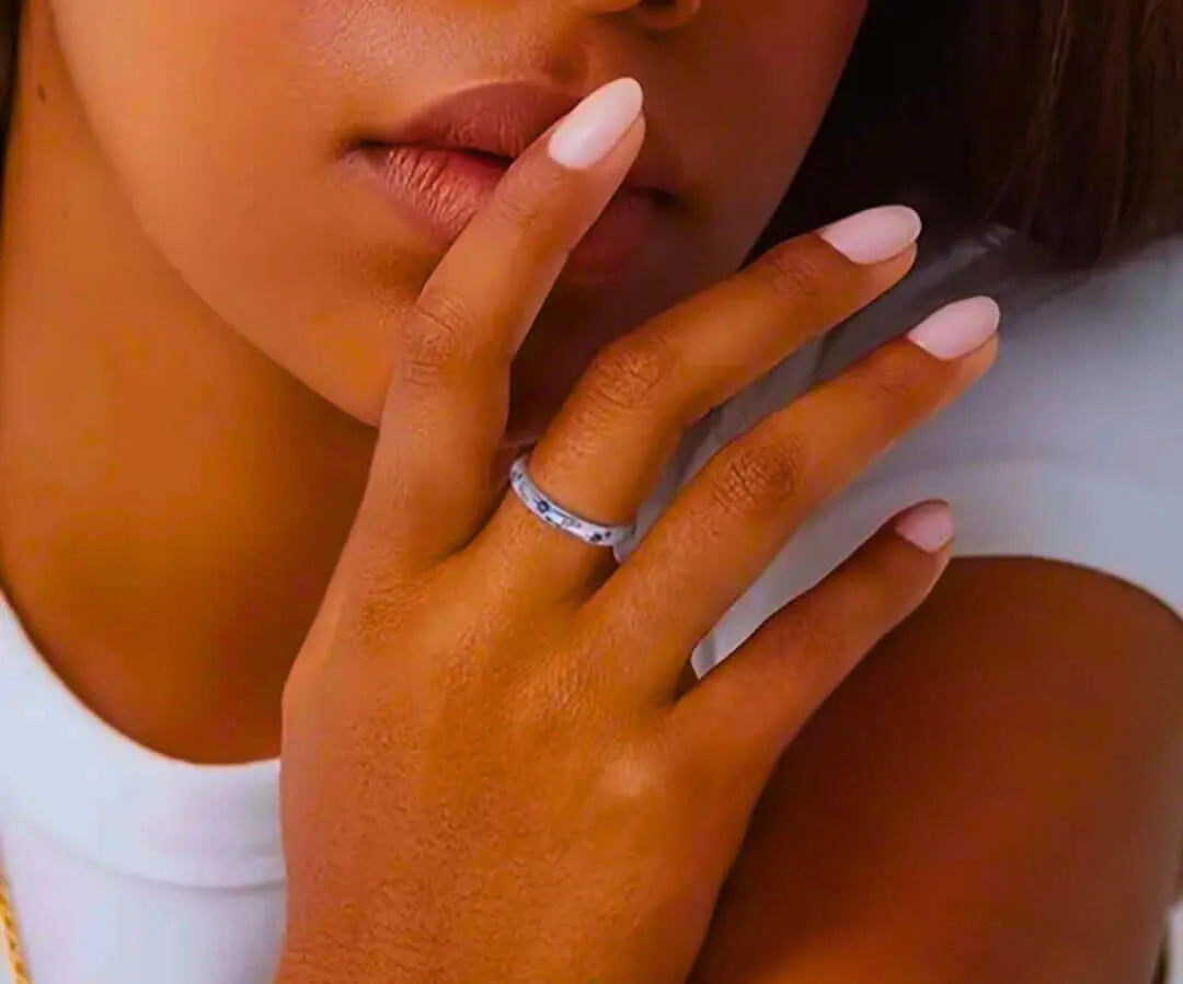 Anillo S925 Ley "Sol, Luna y Estrellas" Circonita Calenbi