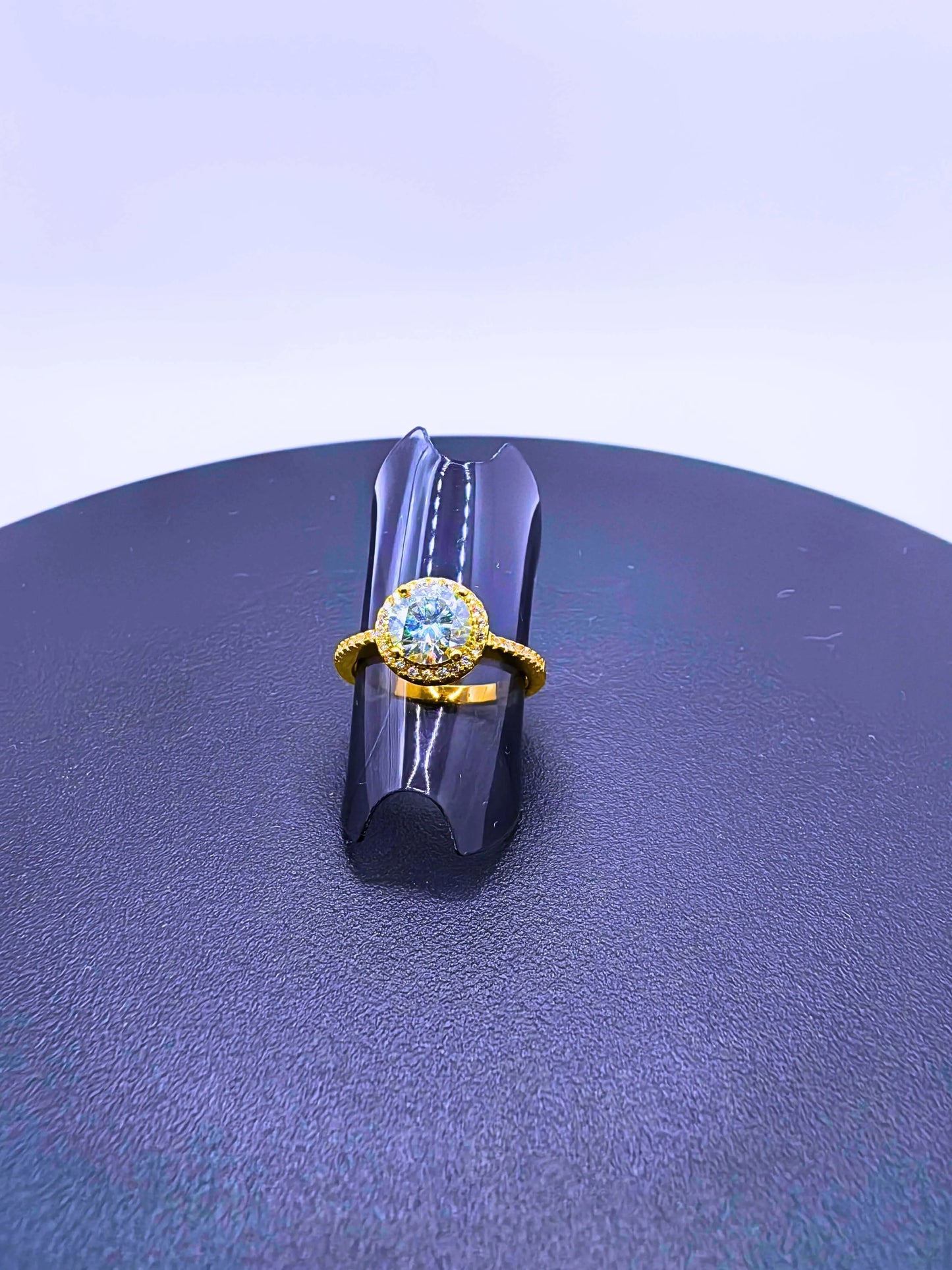Anillo S925 Esterlina "Compromiso" MOISSANITA Chapa Oro 14k Calenbi