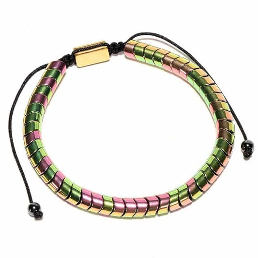 Pulsera Cobre Cuentas Colorido Ajustable Calenbi