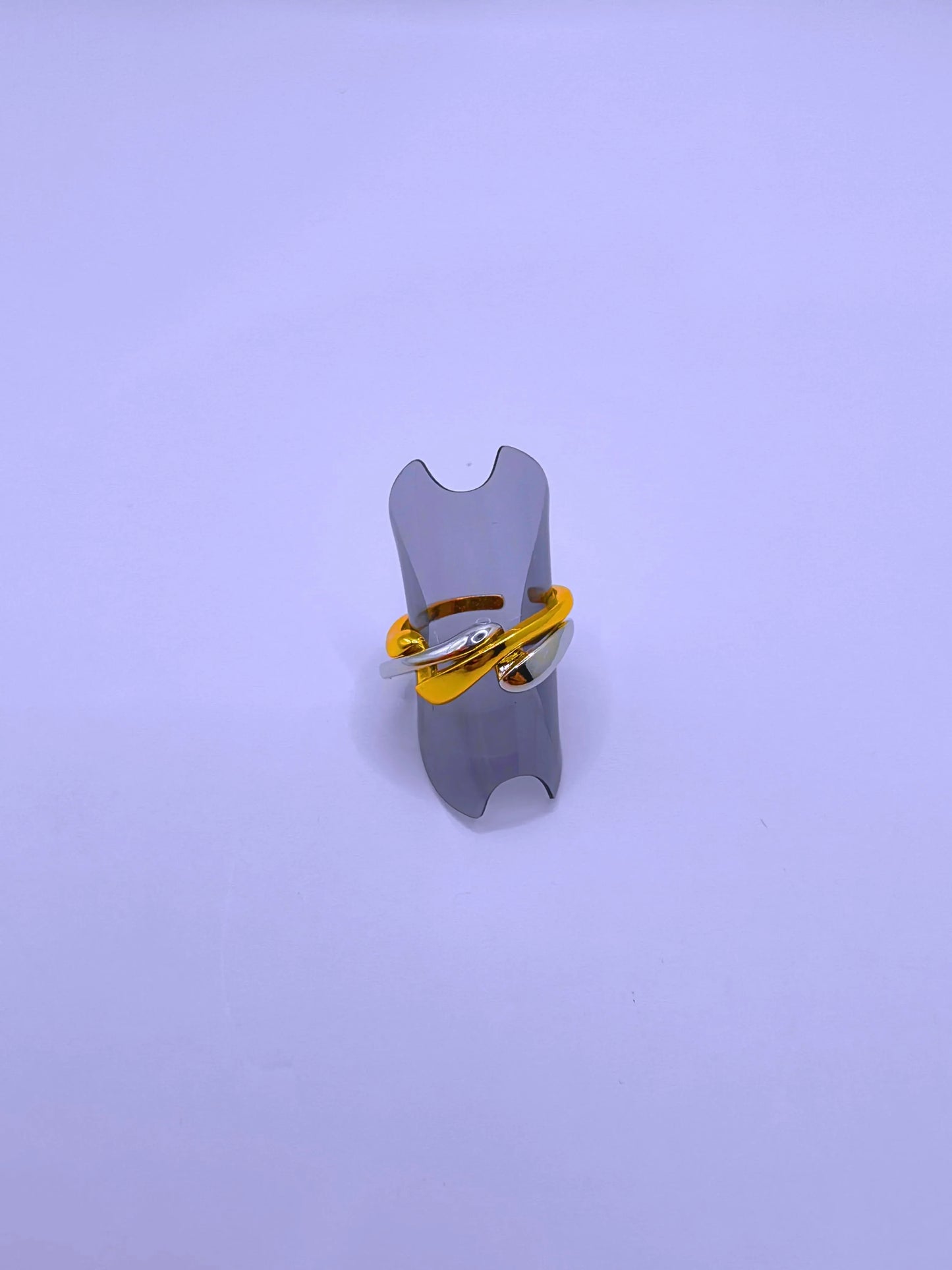Anillo Acero Inoxidable Doble Chapa Oro 10k Calenbi