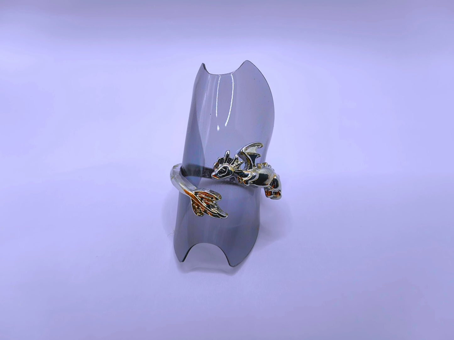 Anillo Zinc Dragón Plateado Ajustable Calenbi