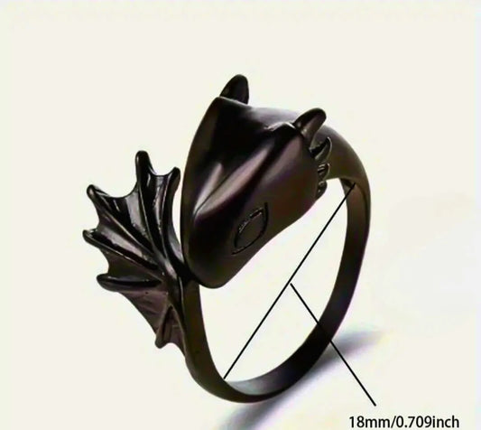 Anillo Aleación Dragón Negro Ajustable Calenbi
