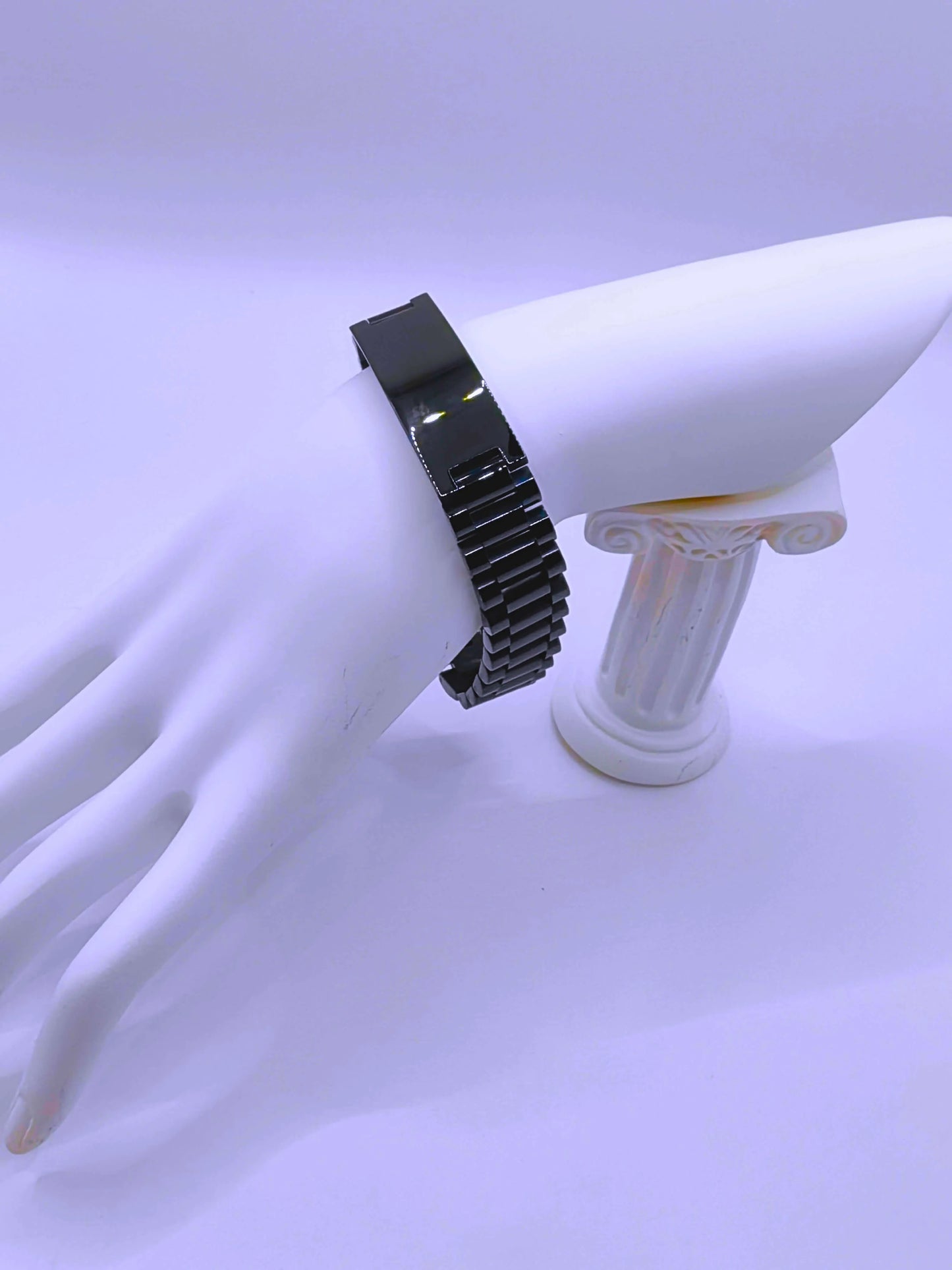 BB0024 - Pulsera Acero Inoxidable Broche Negro Unisex Calenbi