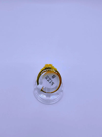 Anillo Plata Esterlina S925 Compromiso 2 Chapa Oro 14k Calenbi SR0017