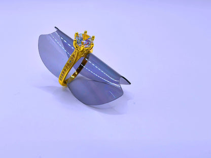 Anillo Plata Ley 925 "Compromiso 3" Chapa Oro 14k Calenbi