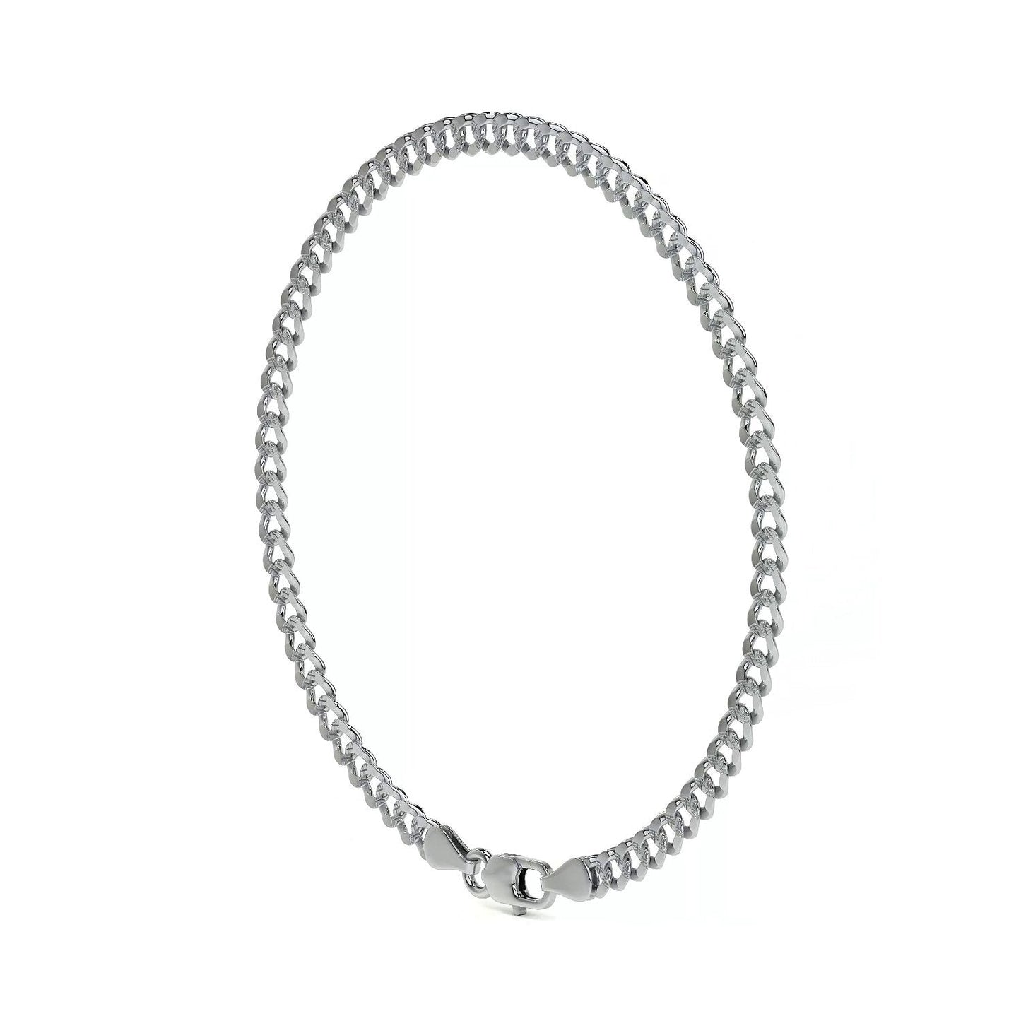 Pulsera De Plata 925 Barbarada 18cm Calibre 3.2mm Italiana