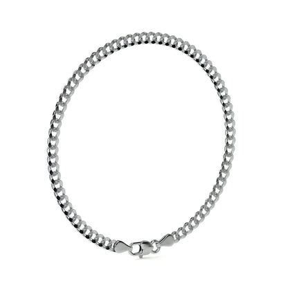 Pulsera De Plata 925 Barbarada 18cm Calibre 3.2mm Italiana