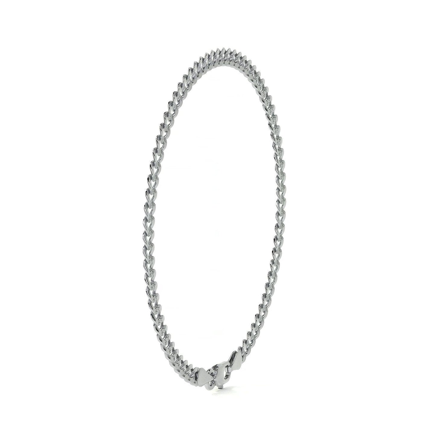 Pulsera De Plata 925 Barbarada 18cm Calibre 3.2mm Italiana