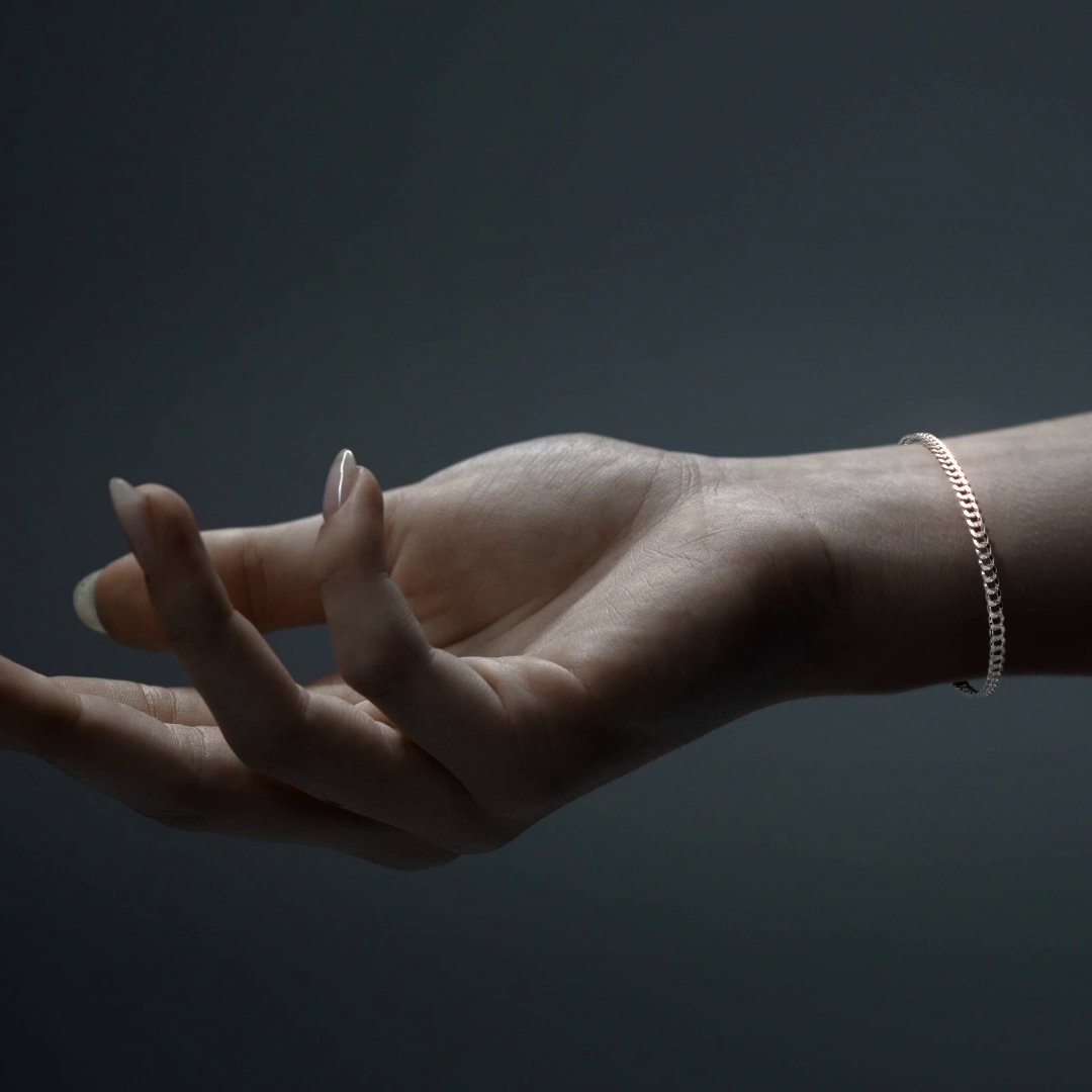 Pulsera De Plata 925 Barbarada 18cm Calibre 3.2mm Italiana