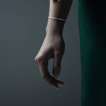 Pulsera De Plata 925 Barbarada 18cm Calibre 3.2mm Italiana